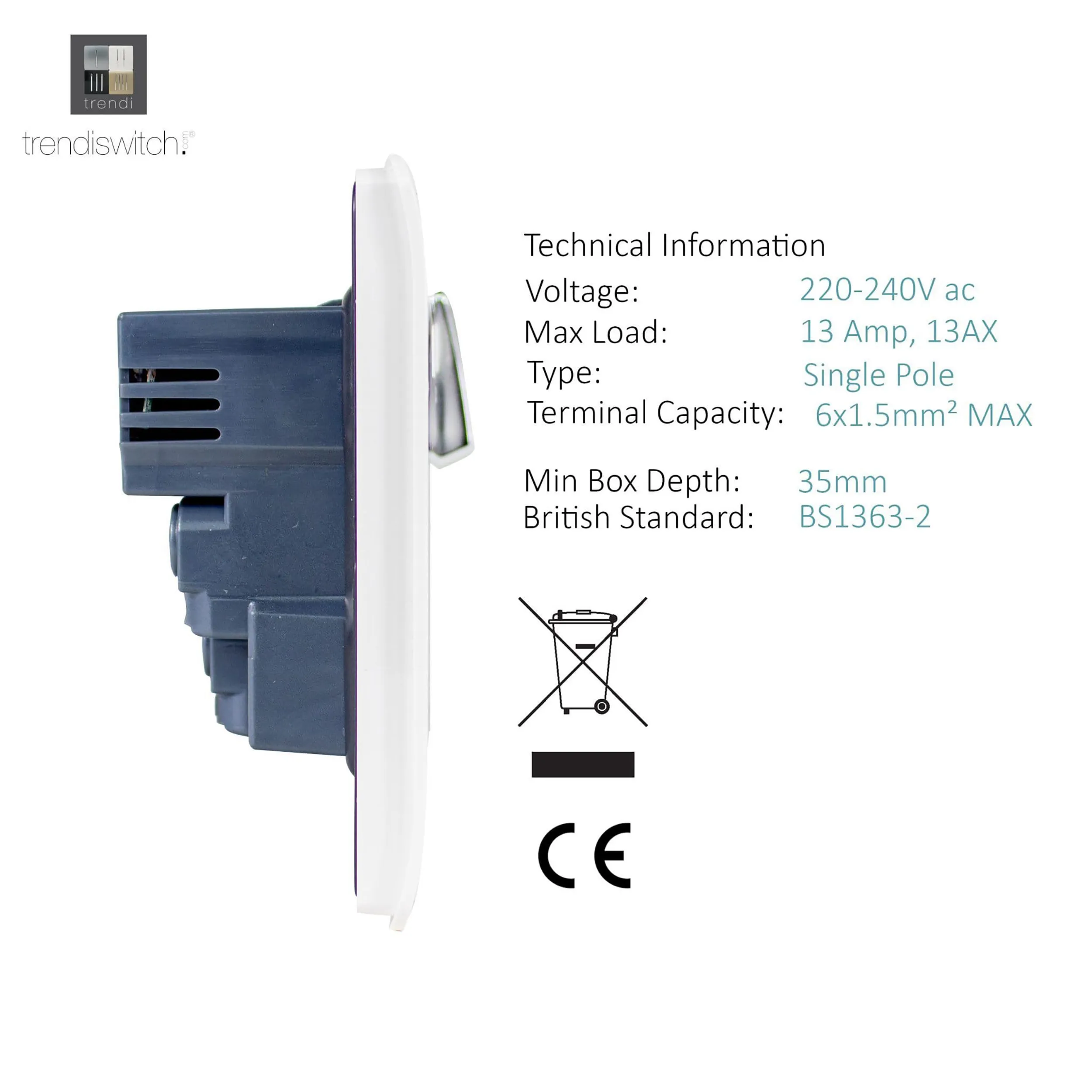 2 Gang 13Amp Switched Double Socket With 4X 2.1Mah USB Ice White ART-SKT213USBWH  Trendi Ice White